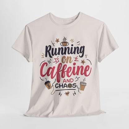 Caffeine & Chaos Tee, Coffee Lover Gift, Unisex Cotton T-Shirt, Funny Quote Shirt, Casual Wear, Birthday Gift, Unique Design