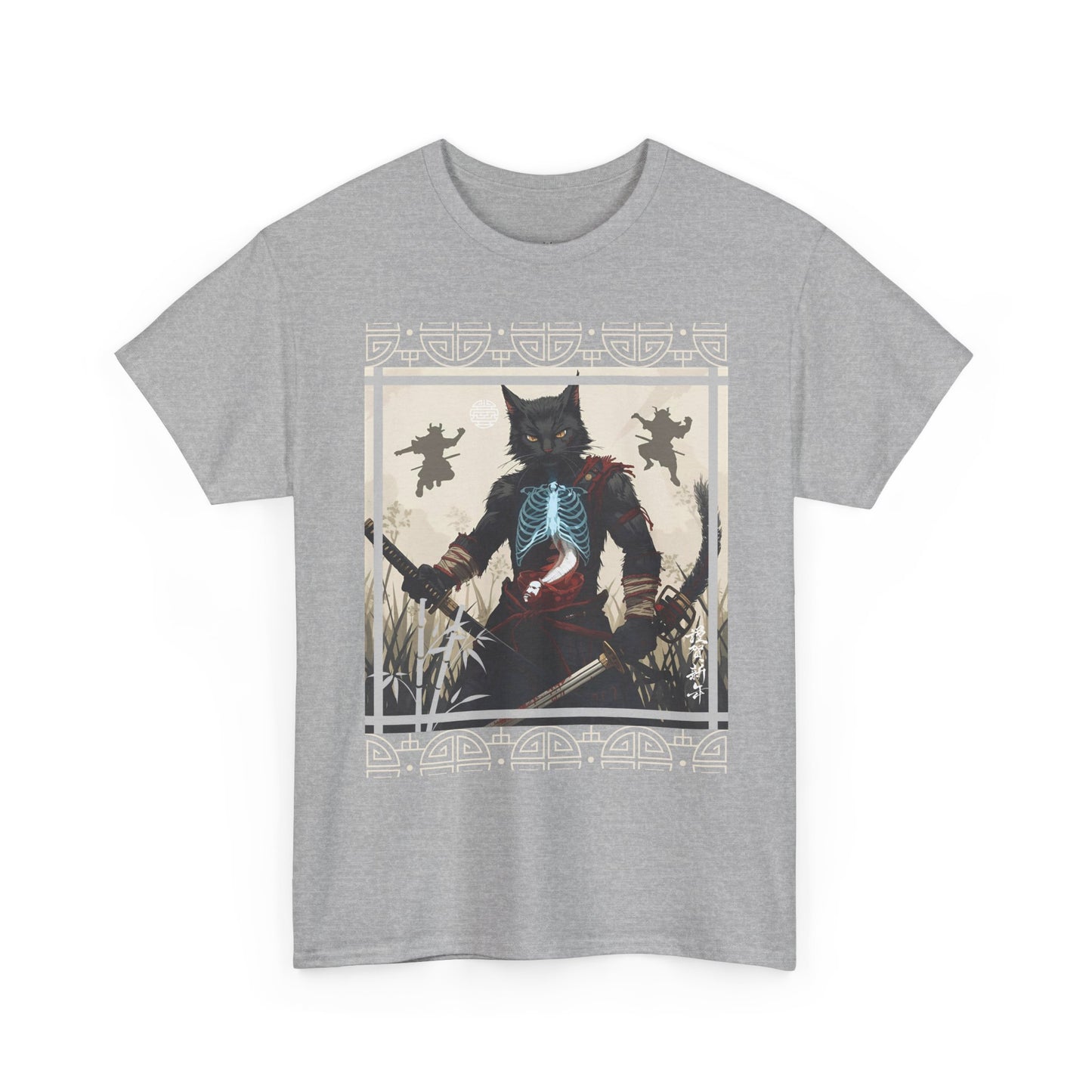 Warrior Spirit T-Shirt – Feline Samurai Art