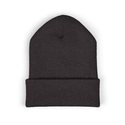 Golden Crescent Beanie – Embroidered Minimal