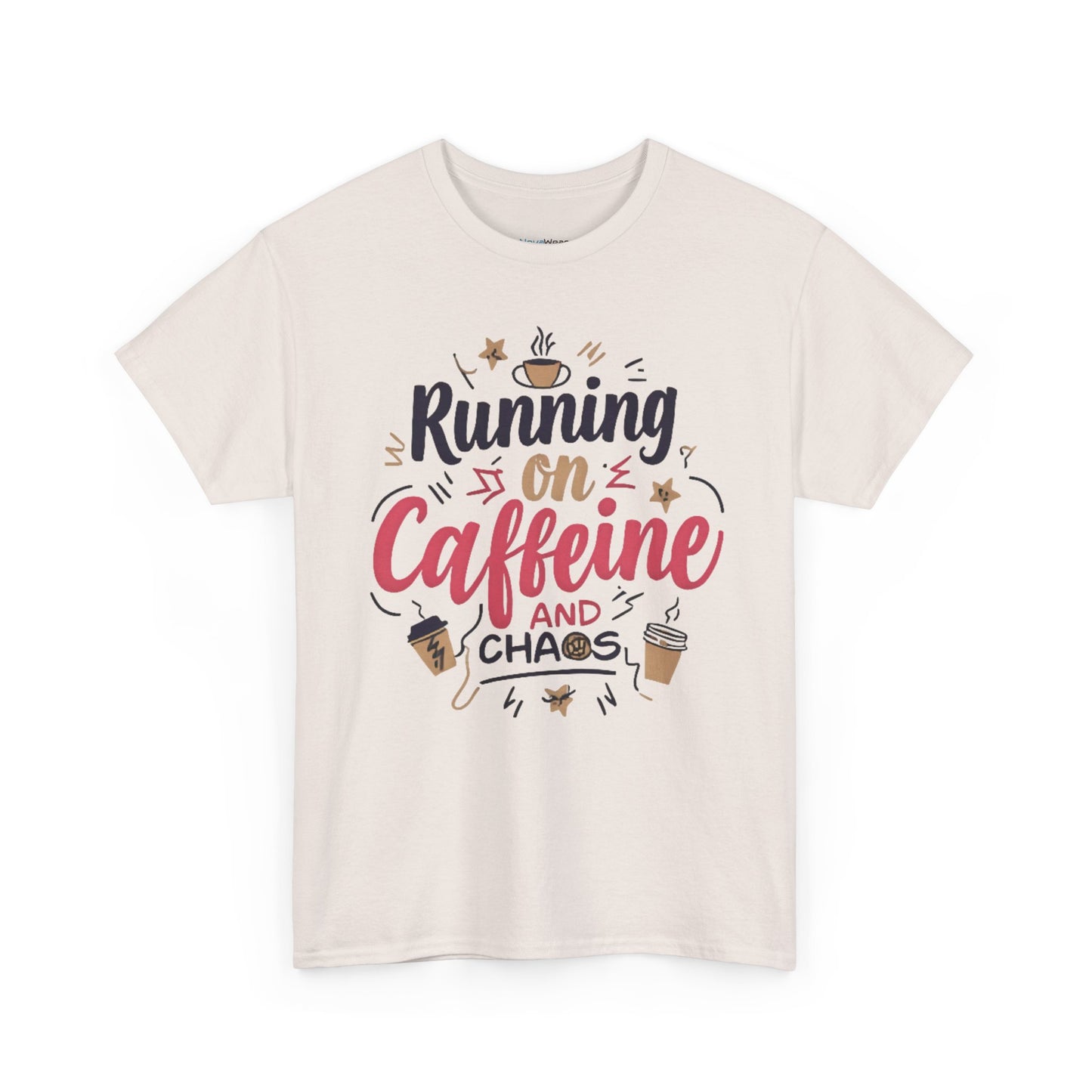 Caffeine & Chaos Tee, Coffee Lover Gift, Unisex Cotton T-Shirt, Funny Quote Shirt, Casual Wear, Birthday Gift, Unique Design