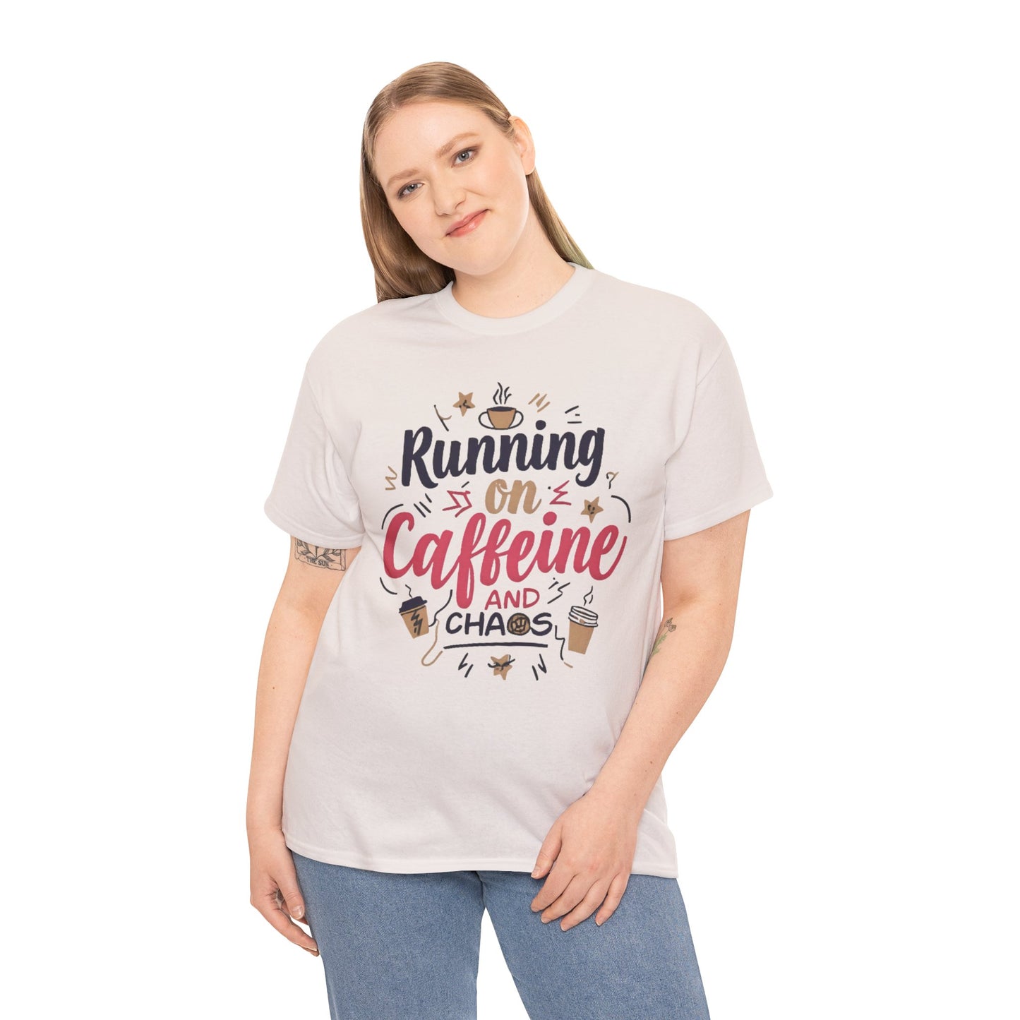 Caffeine & Chaos Tee, Coffee Lover Gift, Unisex Cotton T-Shirt, Funny Quote Shirt, Casual Wear, Birthday Gift, Unique Design