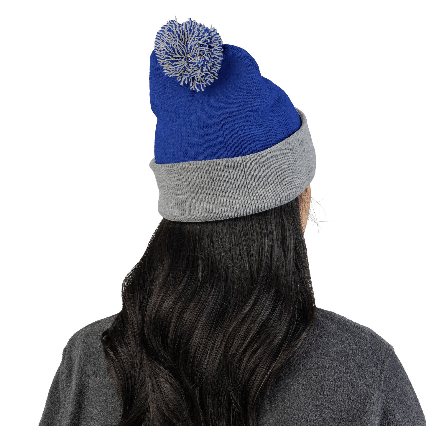 Cozy Soul Pom-Pom Beanie – Embroidered Knit Hat