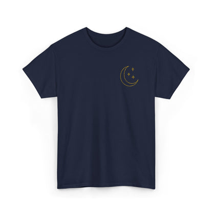 Crescent Dreams Embroidered T-Shirt – Minimal Lunar