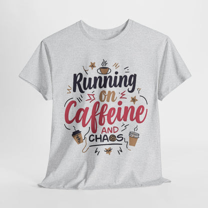 Caffeine & Chaos Tee, Coffee Lover Gift, Unisex Cotton T-Shirt, Funny Quote Shirt, Casual Wear, Birthday Gift, Unique Design